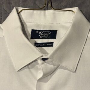 Penguin Heritage Slim Fit Men's White Dress Shirt